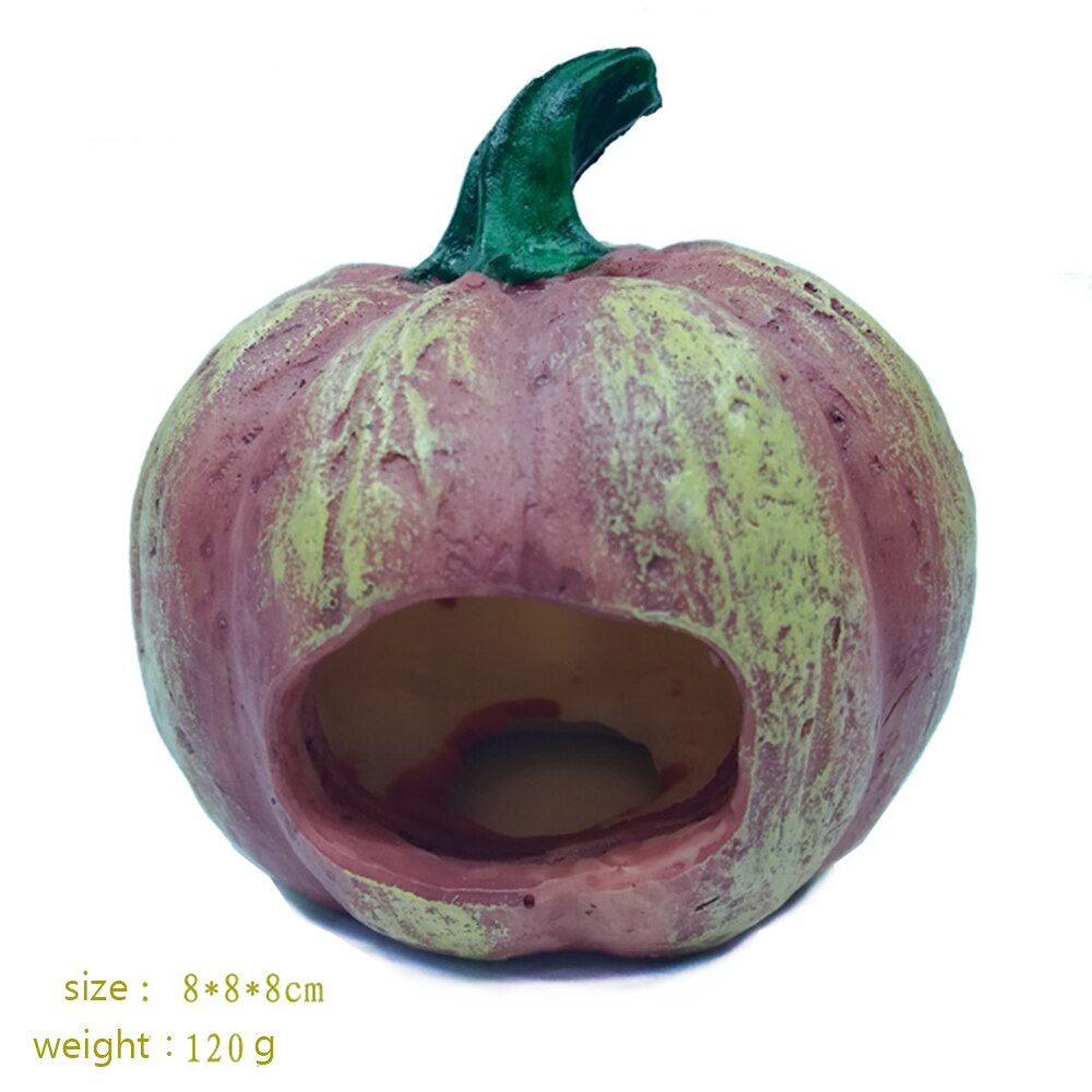 Akvarium akvarium dekorasjon simulering harpiks ornamenter fisk reker gresskar evakueringshus halloween sett dekorasjon: 2
