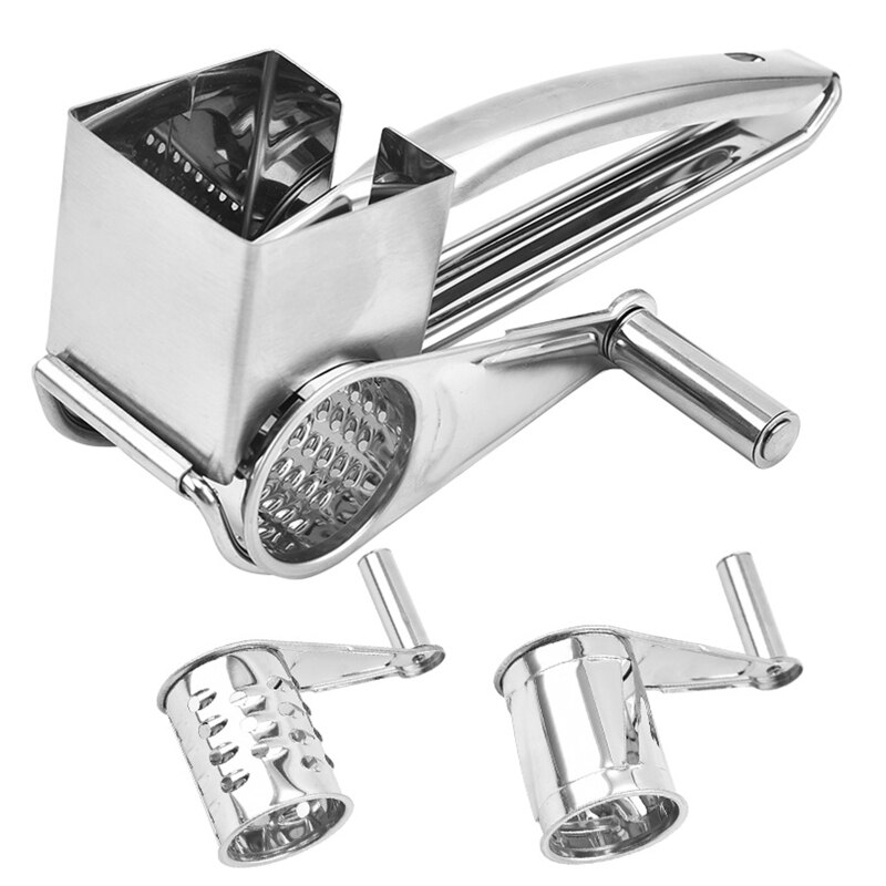 Hand Cranked Cheese Grater Stainless Steel Rotary Vegetable Carrot Ginger Slicer for Home Kitchen Shredder Butter Cutter Grinder