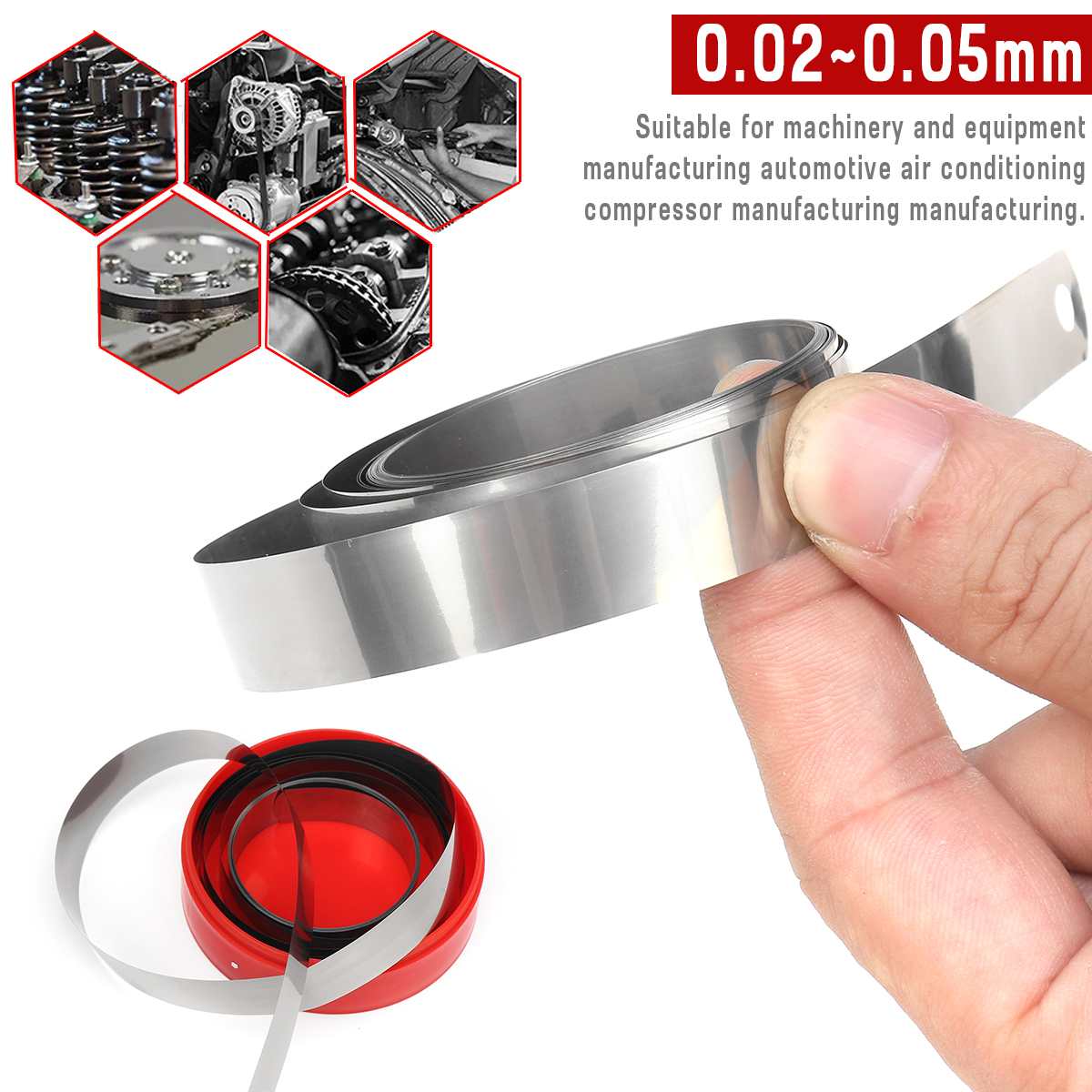 ZEAST 5m rodillo medidor de sensor métrico 0,02mm-0,05mm de espesor Banda-Herramienta de regla de medición de distancia Material de acero laminado en frío