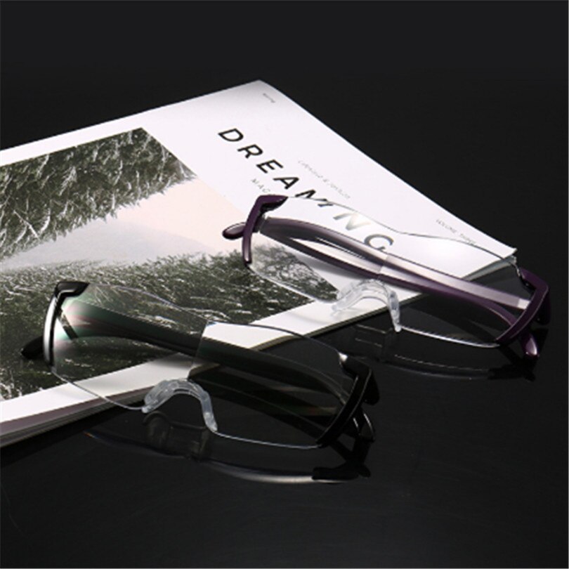 Glasses Magnifier 1.6 times Magnifying Glass Reading Glasses Big Vision 250% Magnification Presbyopic Glasses Reading Eyewear