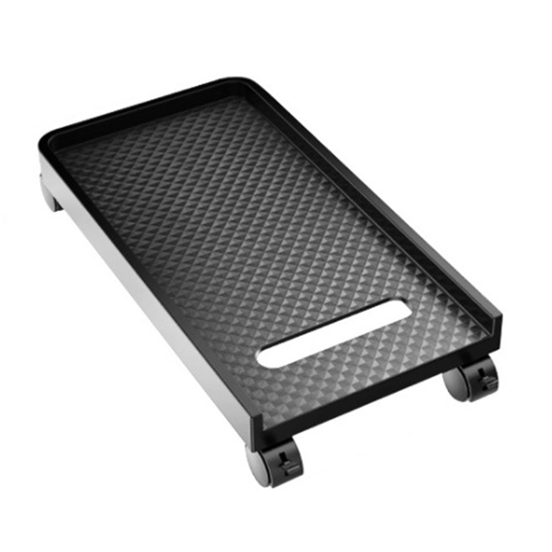 Desktop Computer Mainframe Bracket, Mobile Computer Tower Cart Computer Mainframe Bracket with Pulley Brake Bracket: Default Title