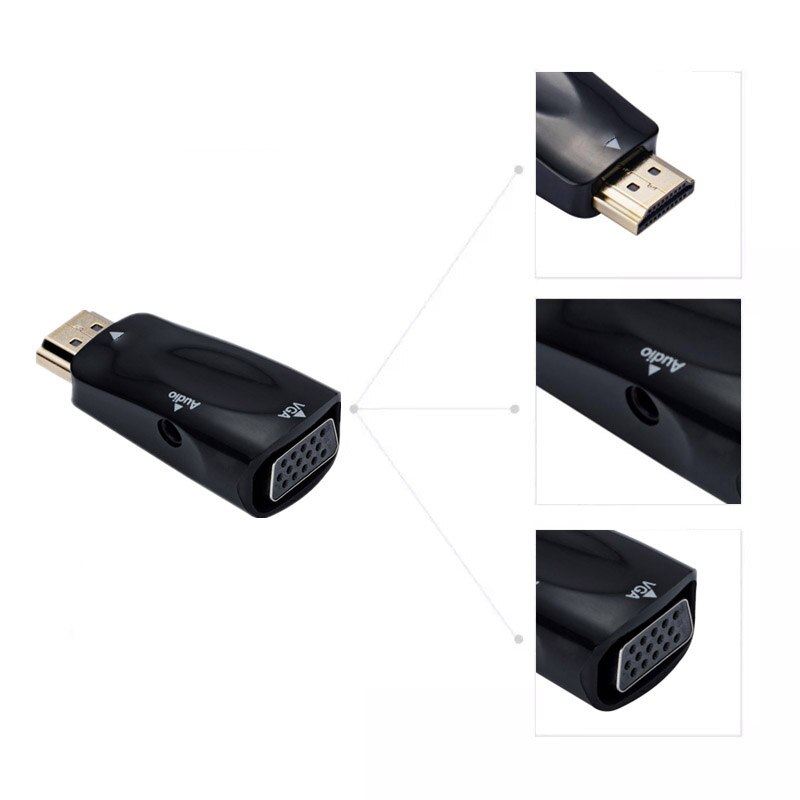 Roreta Hdmi-Compatibel Naar Vga Adapter Hdmi-Compatibel Male Naar Vga Vrouwelijke Hd 1080P Audio Kabel Converter voor Pc Laptop Tv Box