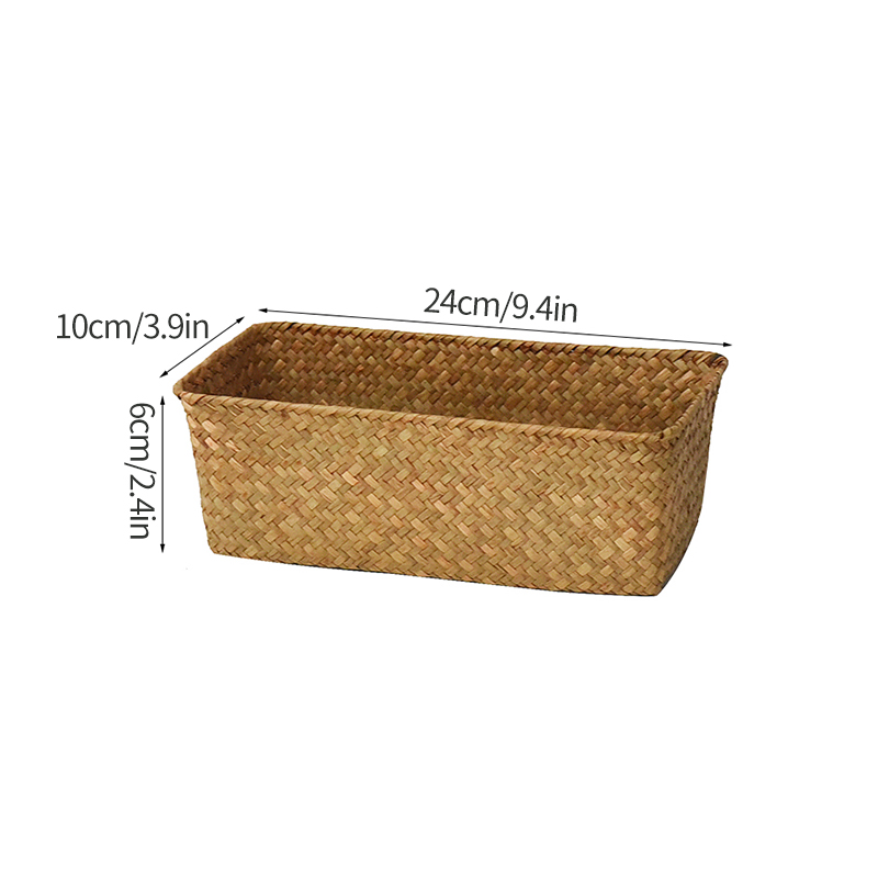 Cesta de armazenamento de vime cesta de piquenique tecido cesta de lavanderia organizador de artigos diversos cozinha organizador de frutas caixa de algas cesta decorativa: Azul