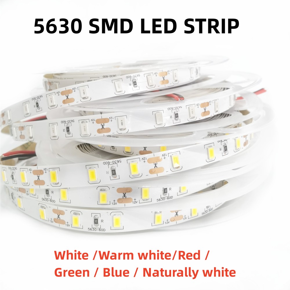 1m 2m 3m 4m 5m DC 12V Flexibele LED Strip licht 5630 SMD ip20 Niet-waterdichte 60/120/180/240/300LEDs Hoge Heldere 10mm LED Tape