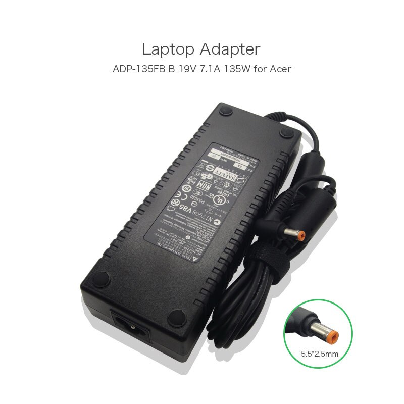 Genuine 19V 7.1A 135W Power Supply for Acer Aspire 1360 1520 1620 1670 ADP-135FB B ADP-135FB F PA-1131-07 PA-1131-07 AC Adapter