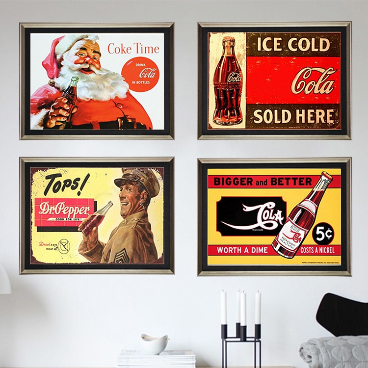 Koks tid vintage metalplade blikskilte vægplakat decals tallerkenmaleri bar klub pub boligindretning væg 30 x 20cm metalmaleri