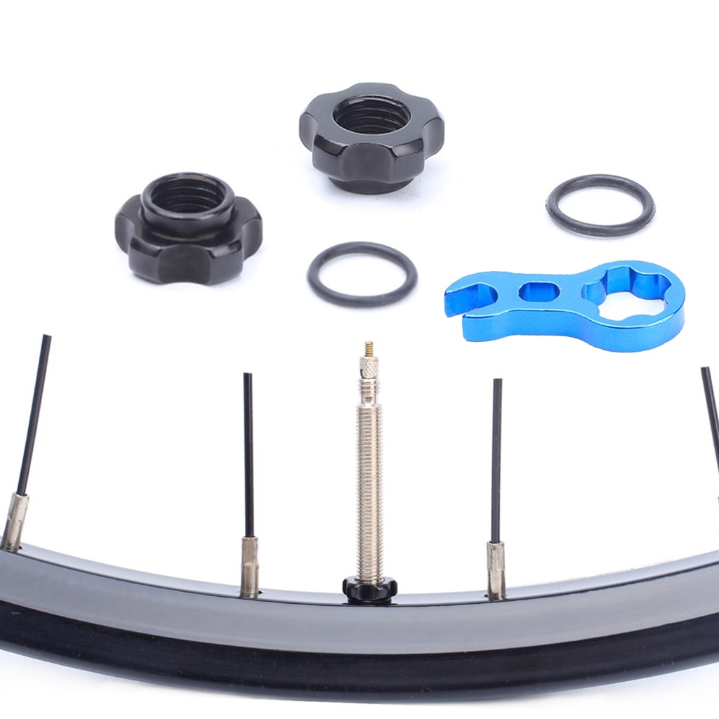 Bike Valve Adapter Schrader to Presta Converter Bicycle Valve Core Wrench