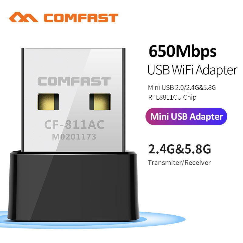 Comfast cf-CF-811AC 650Mbs usbワイヤレス 2.4 グラム & 5 グラム無線lanアダプタの高速ネットワークカードRTL8811 デュアルバンド 802.11 acノート