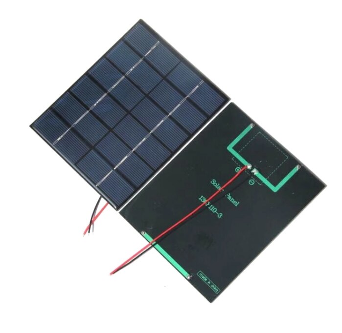 2w 6v epoxy solcelle polykrystallinsk solpanel modul med kabel gør-det-selv-system solcelleoplader til 3.7v batterier