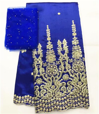 Royal Blue Indian George Fabrics African George Fabric With Guipure Handcut Sequins George Lace Newest: LX1400615g802