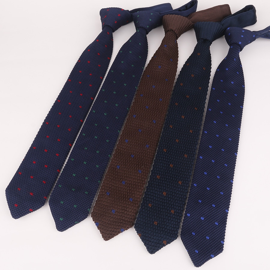 Multi-Gekleurde Mens Ties Lange Gebreide Ties Rood Blauw Grijs Stip Gentlemen Zakelijke Vintrage Stropdas das