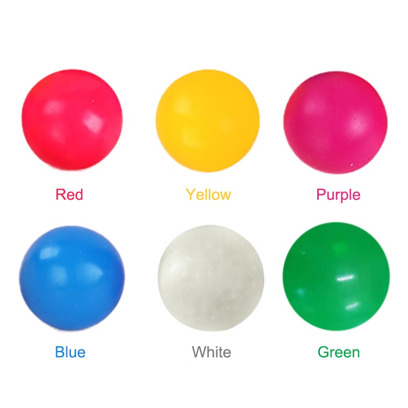 65mm Anti Stress Sticky Ball Squishy Glowing Globbles Fidget Toys Ceiling Ball Pit Glow Sticky Wall Balls Sensory Toys for Kids
