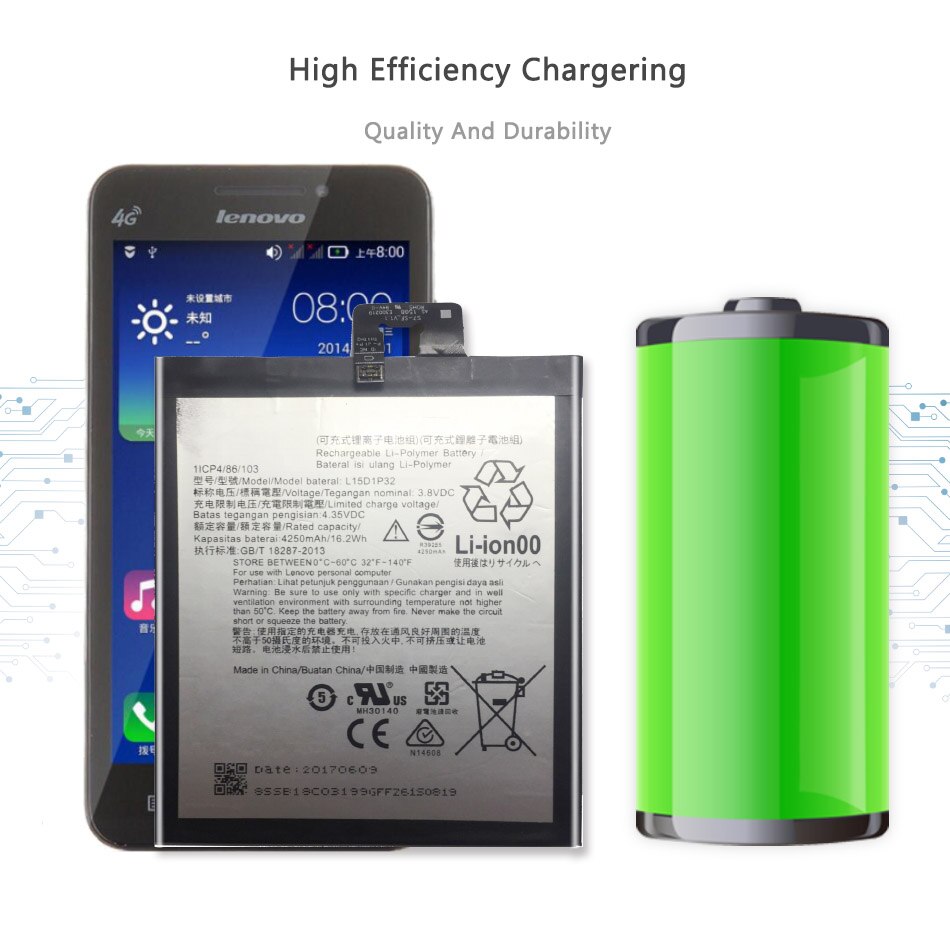 L15 d 1 p 32 ersatzakku für lenovo tab 3 8 plus 8 plus tb -8703f 8703n 8703x 8703 pb1-750n akkus bateria 4250 mah