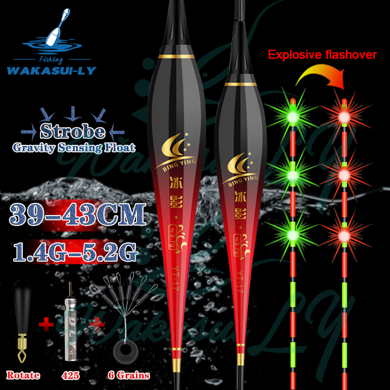 Nano Smart Led Fishing Float Highly Sensitive Remind Buoy Gravity Sensor Glowing Electric Night Fishing Strobe Turn Red