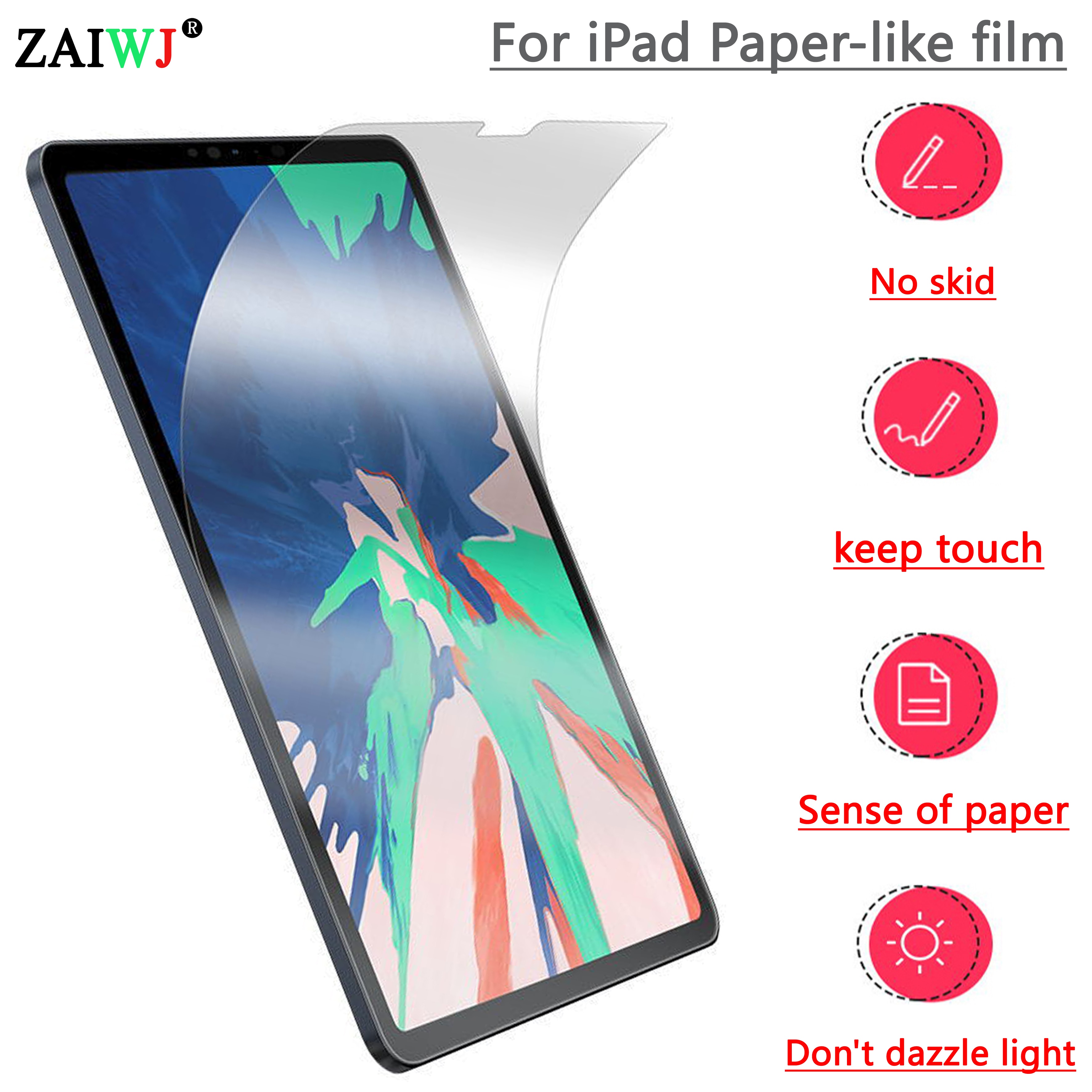 For iPad mini Air 4 3 2 10.9 10.2 Pro 9.7 10.5 11 12.9 inch Matte PET Anti Glare Painting Paper Screen Protector Like Film