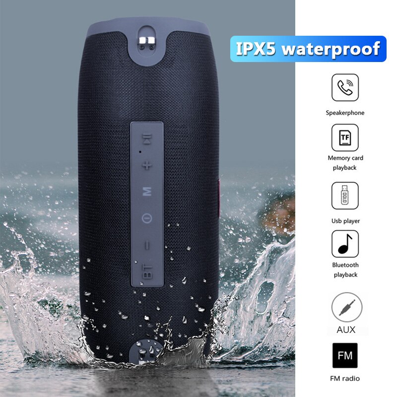 Bluetooth Speaker 20W Basso Impermeabile Colonna Portatile FM Radio Subwoofer AUX USB Musica Della Carta di TF Centro Altoparlante sport Estremo