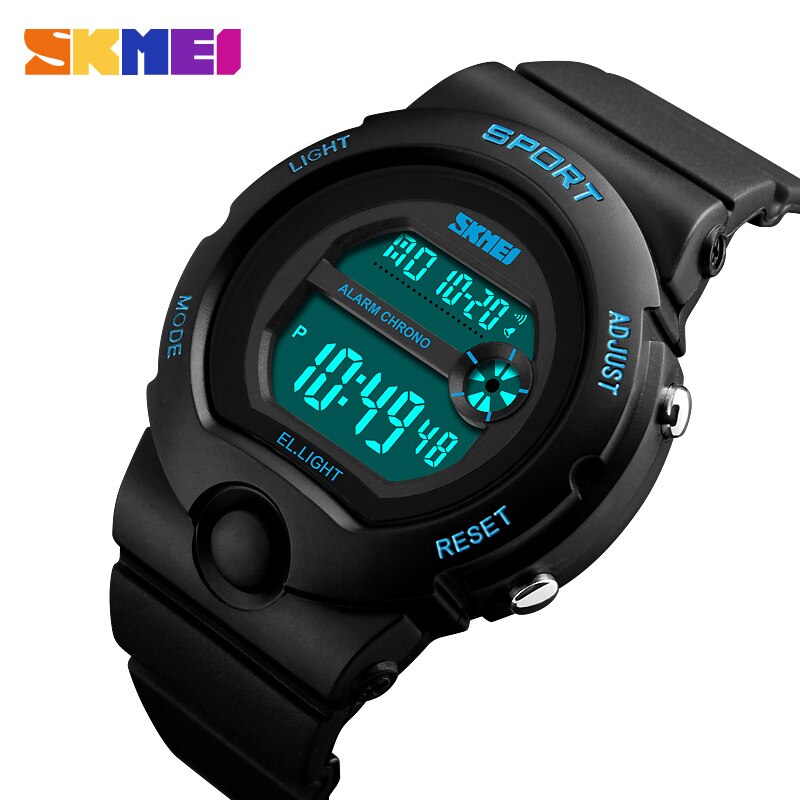 Skmei Mode Reloj De Mujer Dameshorloge Vrouw Waterdichte Chrono Horloges Vrouwelijke Alarm Led Digitale Horloges Relogio Feminino: blue