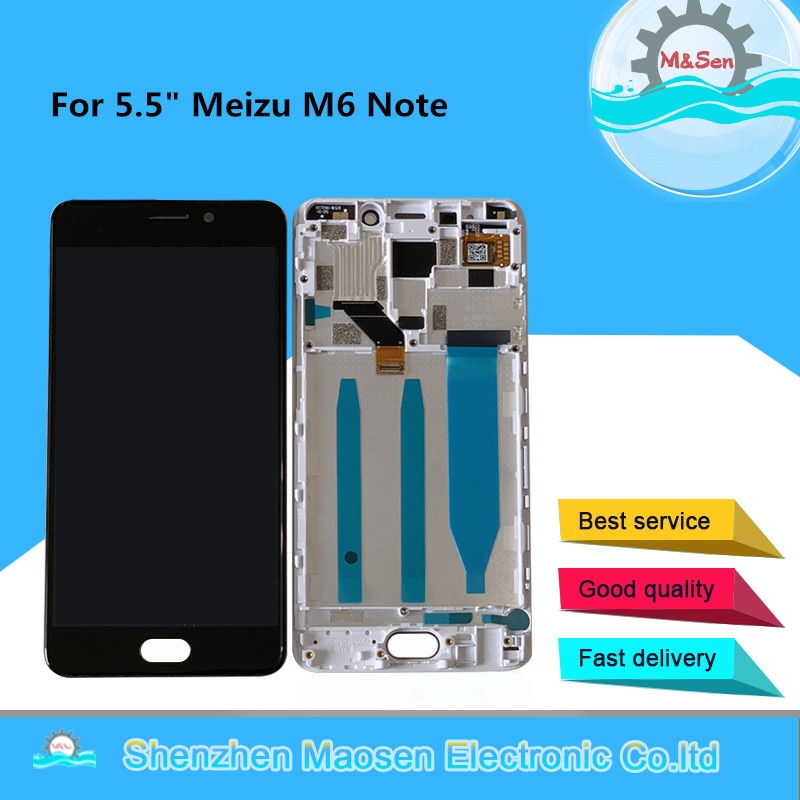 5.5 "Originele M & Sen Voor Meizu M6 Note Lcd-scherm + Touch Panel Digitizer Met Frame Voor meizu Meilan Note 6 Lcd Display