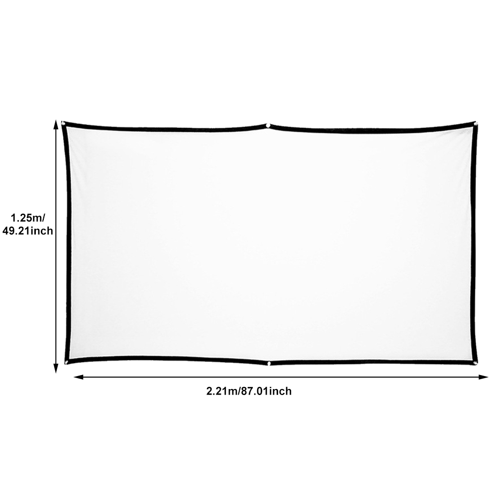 100inch 16:9 Movie Easy Folding Backyard Projector Screen Video Cinema Full HD Portable Anti Wrinkle Meeting Indoor Outdoor Home