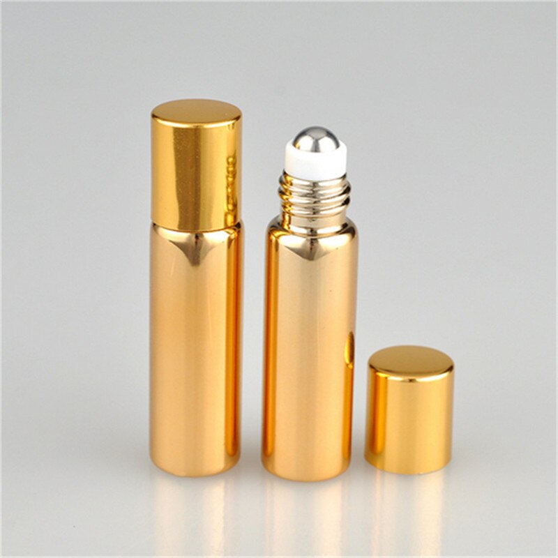 5 ML Metalen Roller Hervulbare Fles Etherische Oliën Roll-on Glazen Parfumflesjes Draagbare Mini parfum fles & Reiziger lege Par