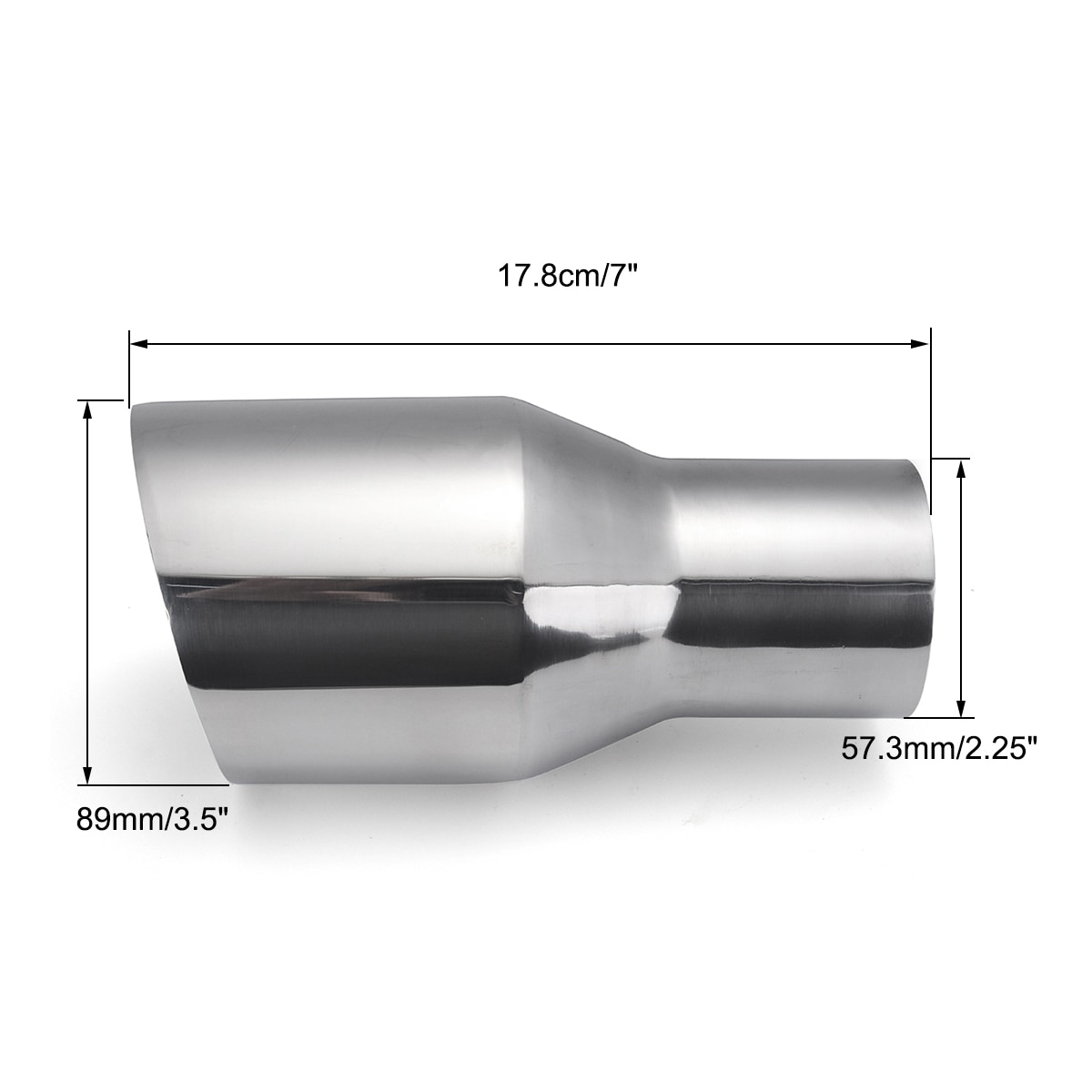 Universal- 2.25 "Einlass 3.5" Auslauf Auto Endrohr Auto Schwanz Rohr Schalldämpfer Fahrzeug Dual Zauberstab Winkel schneiden Auslauf düse