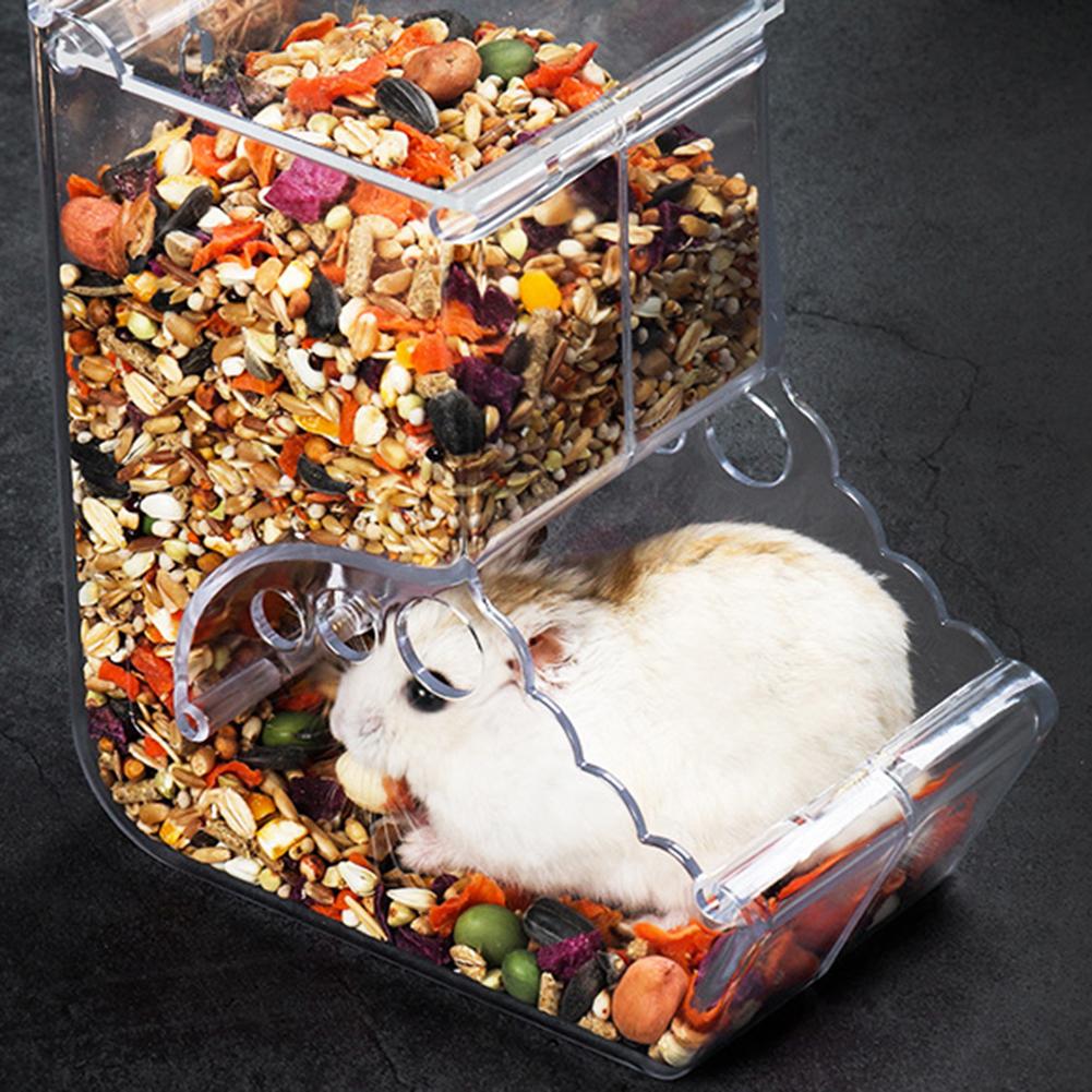 Draagbare Clear Hamster Konijn Hedgehog Voedsel Dispenser Acryl Clear Automatische Feeder Pet Supply Automatische Feeder Huisdier Feeder