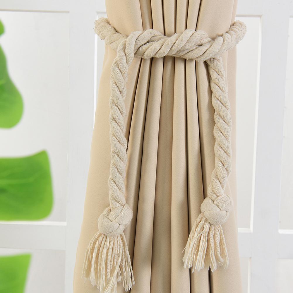 2 stk håndlaget hamp tau gardin gardiner tieback holdback holder linje tilbehør