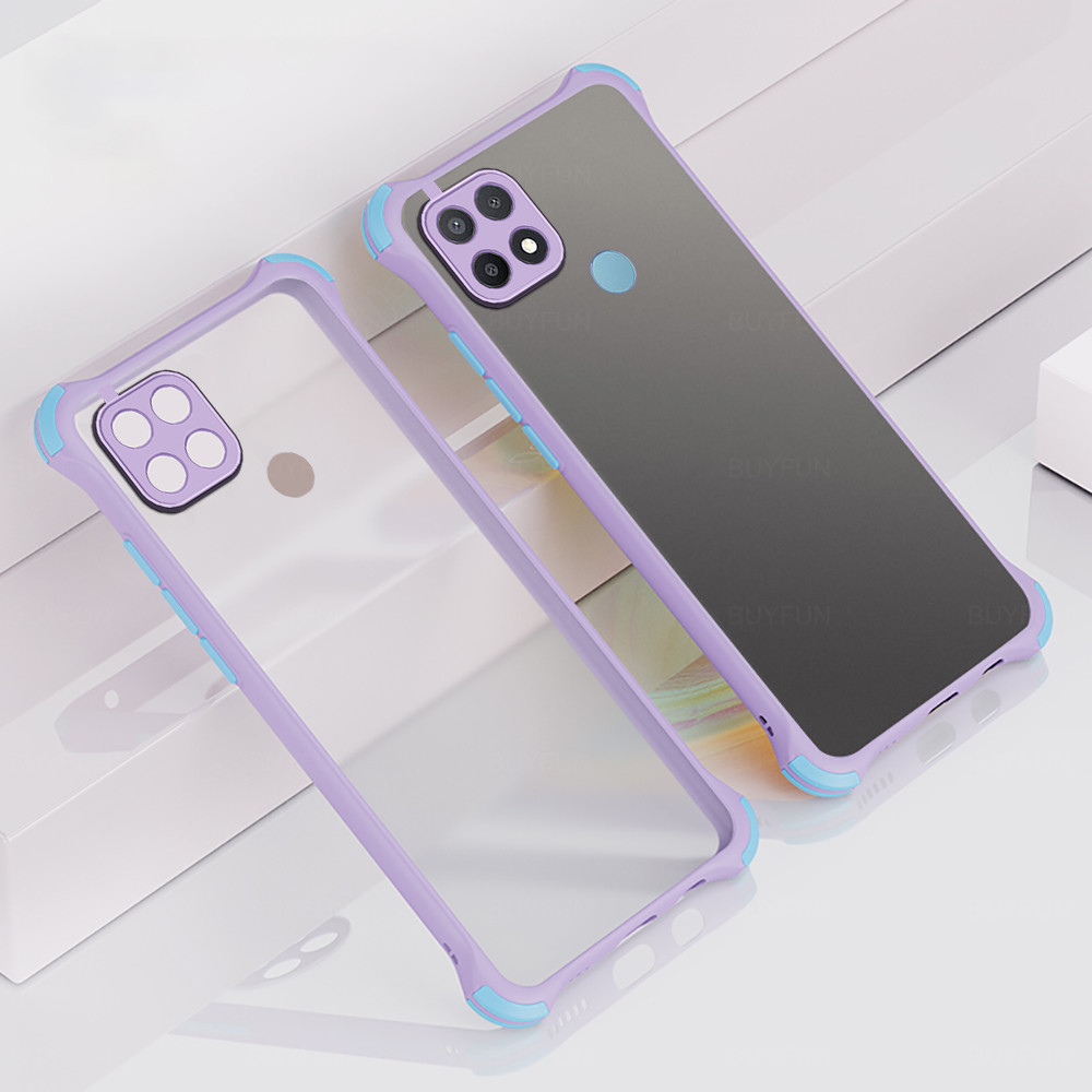 tpu bumper hard pc matte back cover for oppo a15 a15s a 15 s 15s 6.5‘’ case airbag armor shockproof protective coque funda: for OPPO A15S 2020 / purple