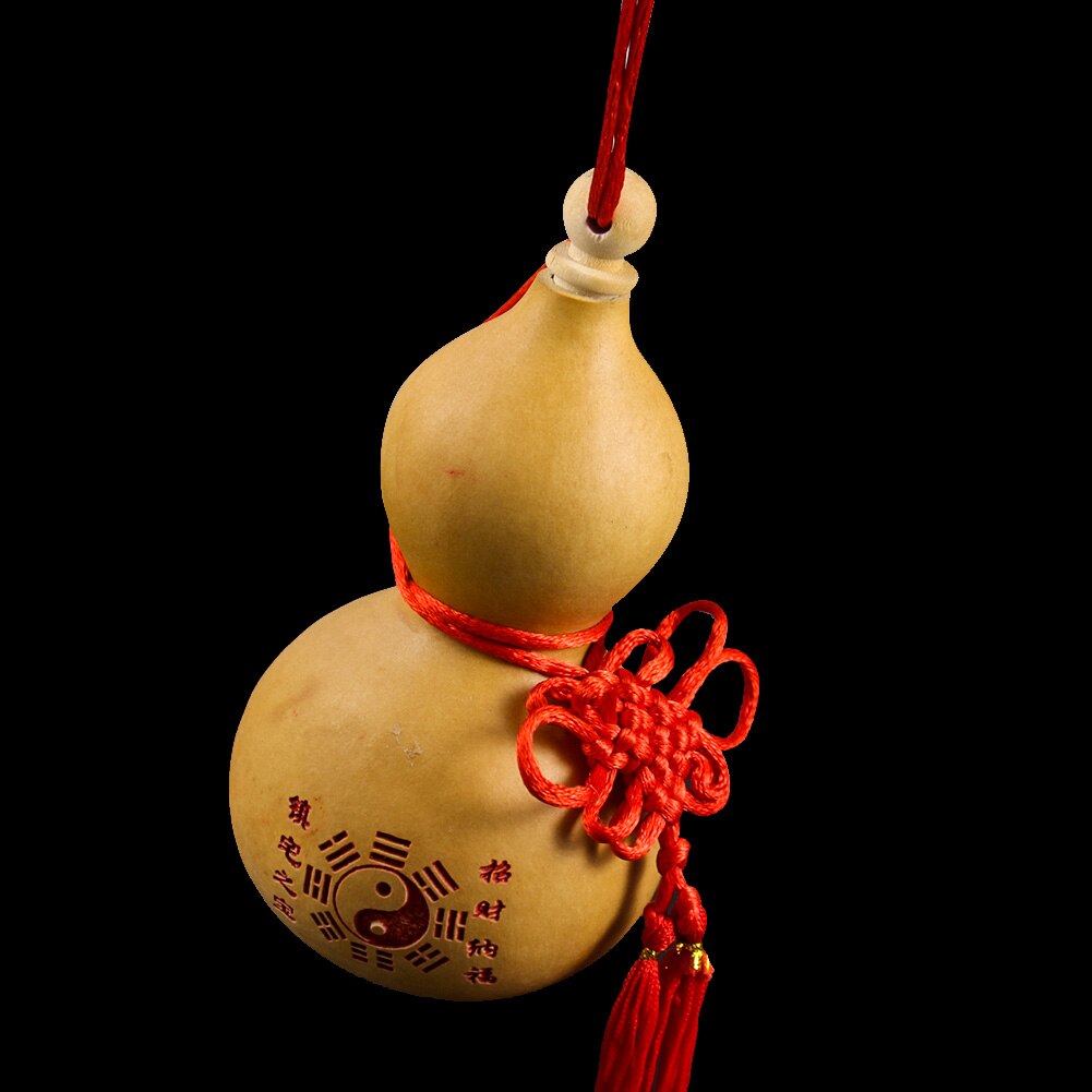 Bouteille de gourde naturelle Tai Chi Yin Yang Fengshui, ornements suspendus, flacon de hanche avec couvercle, Collection artisanale, décoration murale de jardin de maison