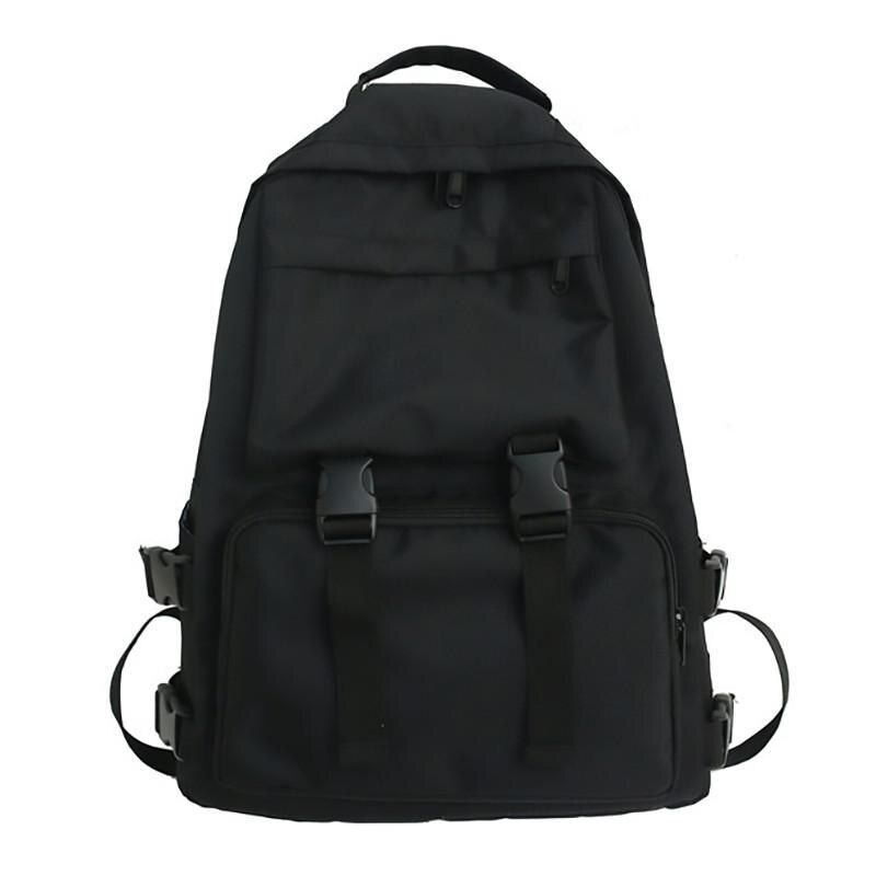 Mochila resistente al agua para mujer, bolso escolar grande en color negro con bandoleras, accesorios de estudiantes, adolescentes y chicas, nueva tendencia: Default Title