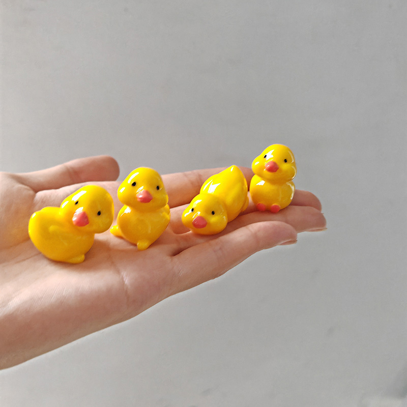 BAIUFOR pez hoja de loto pato de dibujos animados conjunto terrario acuario figuritas DIY Hada jardín pecera paisaje miniatura decoración del hogar