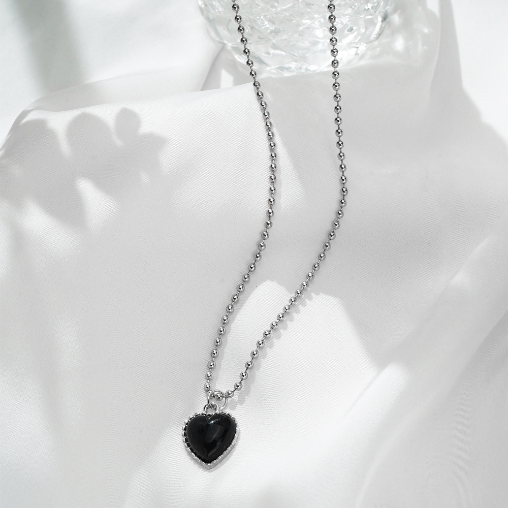 Nl Punk Lady Zwart Hart Penddant Ketting Voor Vrouwen Meisjes Hiphop Kralen Ketting Vrouw Ketting Sieraden Party