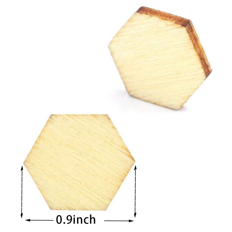 100 Houten Stukken Hexagon Hout Vorm Beukenhout Voor Diy Arts Craft Project Klaar Om Verf Of Versieren (25mm)