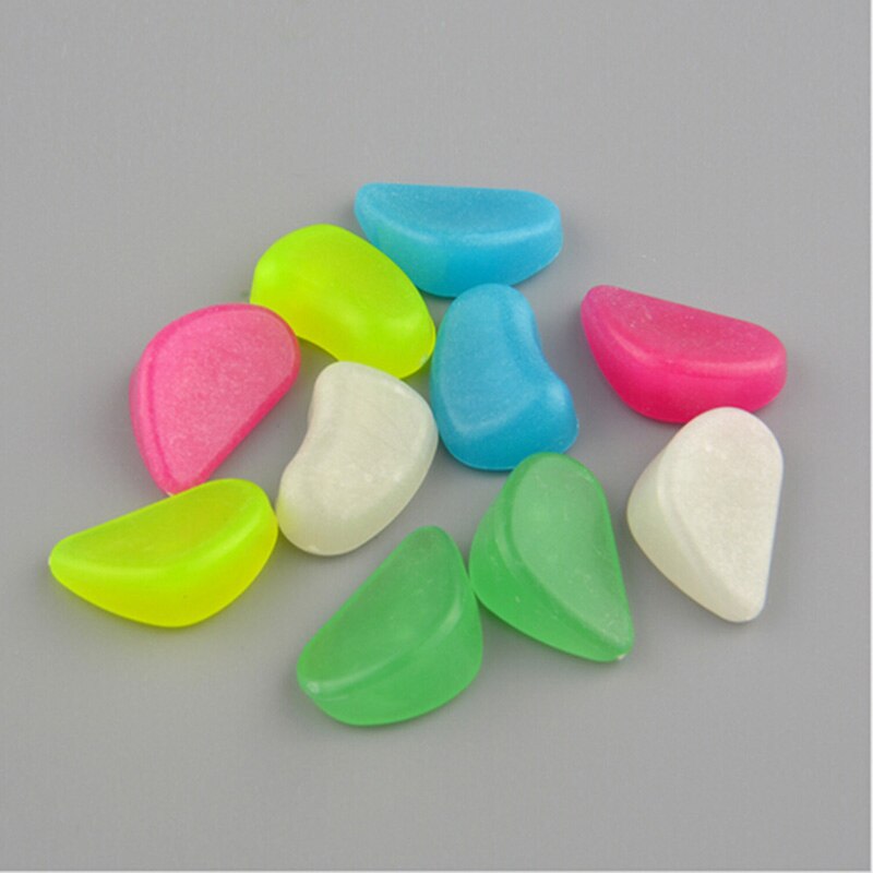 10 stuks/partij glow in the dark tuinkiezels, lichtgevende stenen, rotsen voor aquariumdecoratie, lichtgevende stenen, huisdecoratie