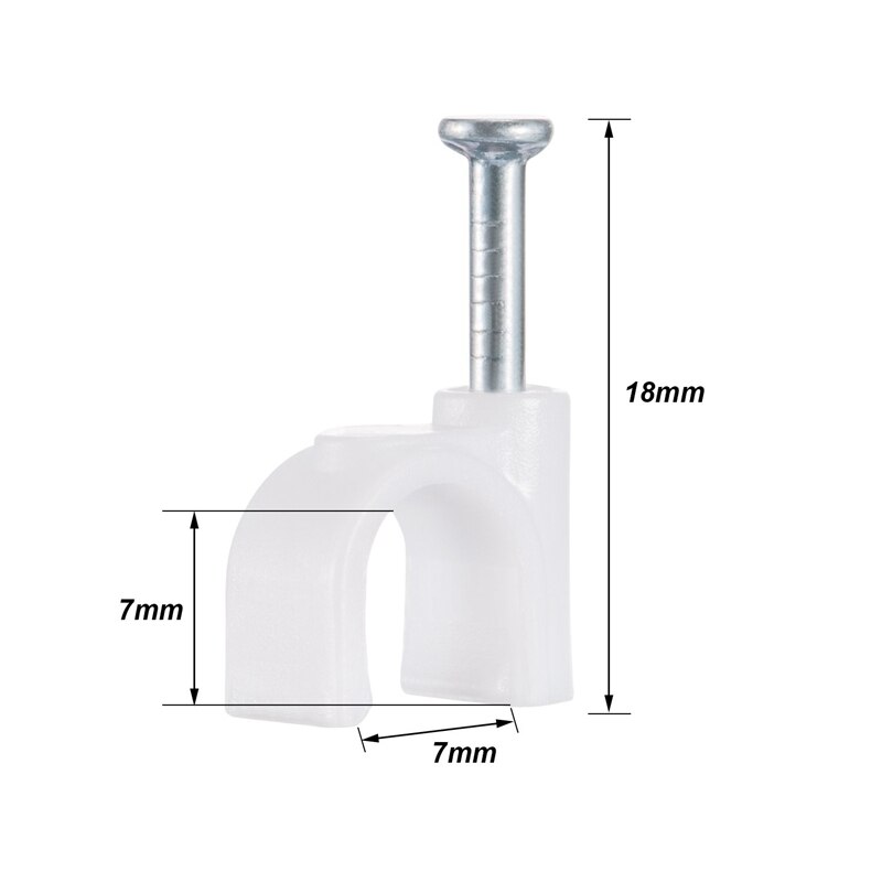 300 Pieces Of White Cable Staples Clip Wall Wire Nail Fixture For Ethernet Cable Rg6 Rg59 Cat5 Cat6 Rj45 Tv Wire Cable 7Mm