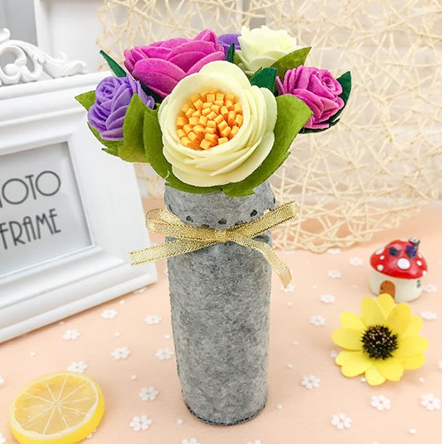 Forskjellig type filt stoff filt blomster dekorasjon gratis skjæringe diy materiale pakke håndlaget klut blomst til: 5