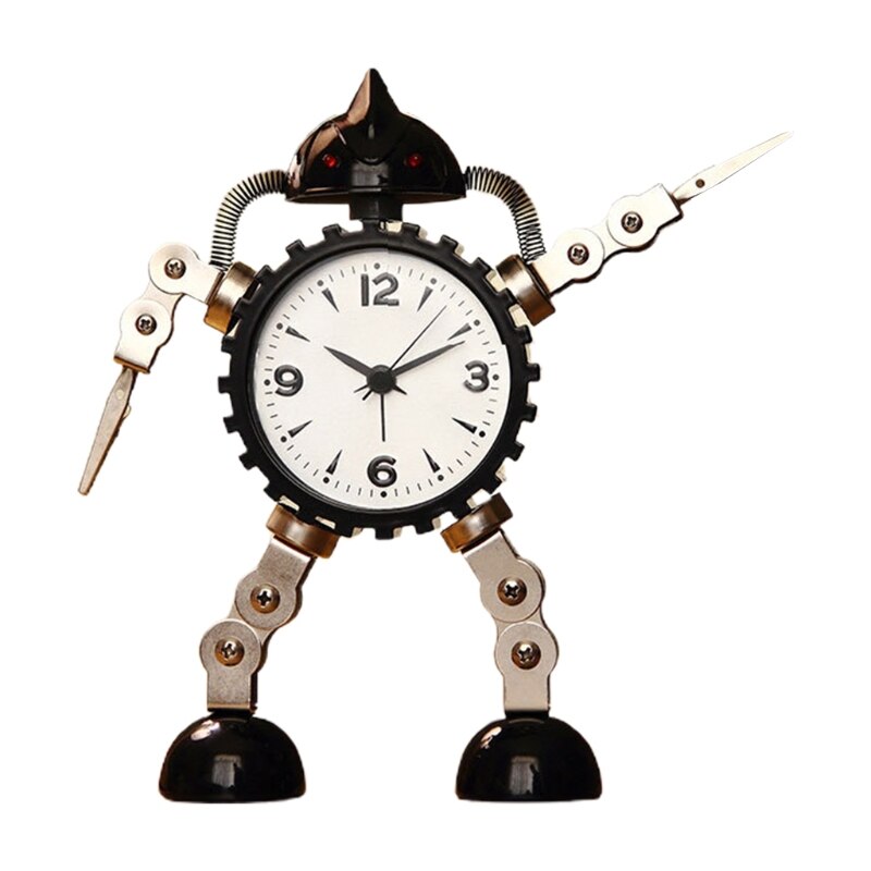 Gear Robot Desktop Alarm Clock Student Table Timing Equipment Digital Room Home Bedroom Decorations