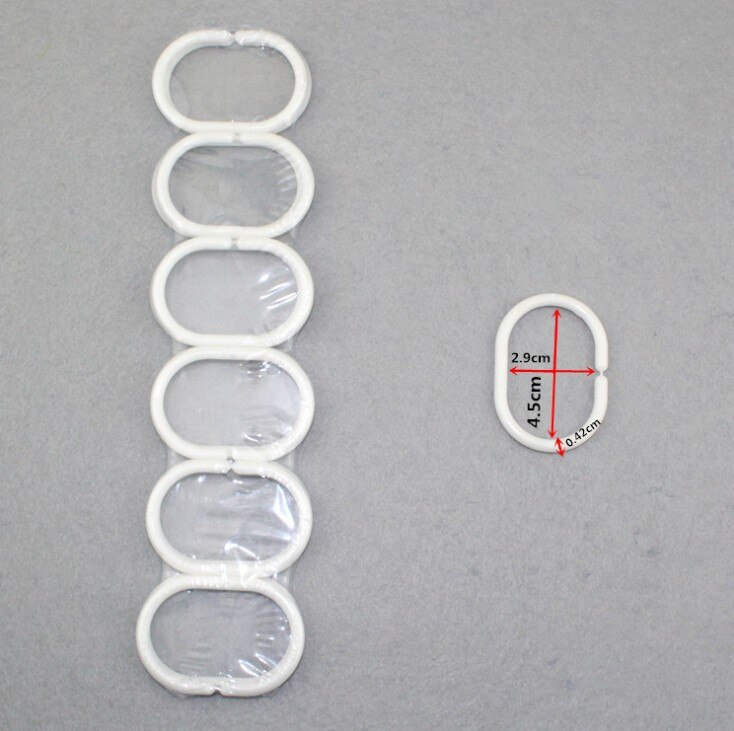 Vit transparent plast c form bad draperi dusch ring ögla böjbar badrum gardin krokar moderna: A2