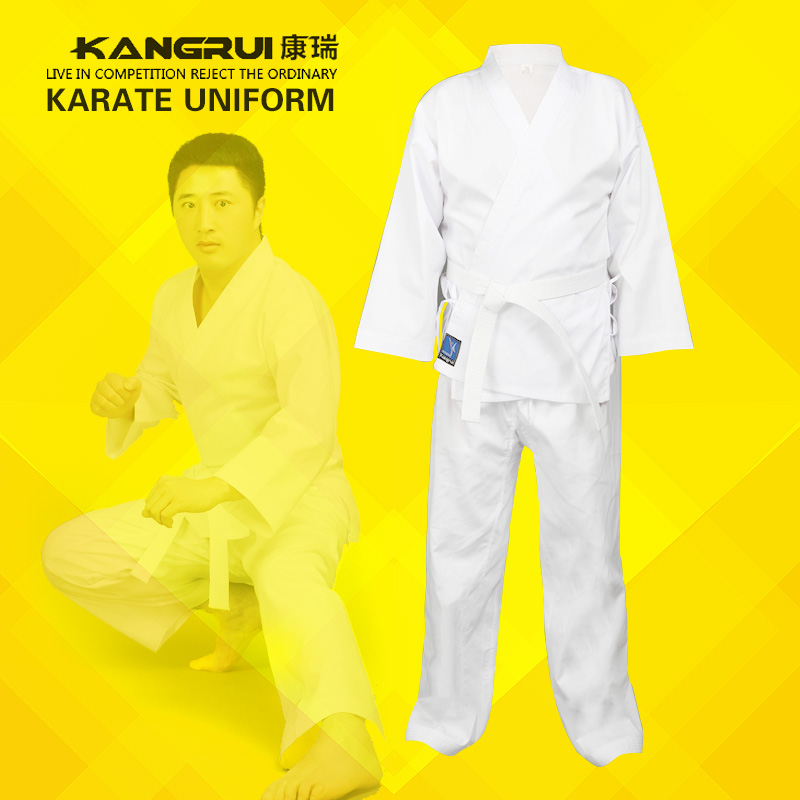 Billig bra barn vuxen karate uniform dräkt wtf taekwondo kickboxning mma kampsport träningskläder dobok bomull