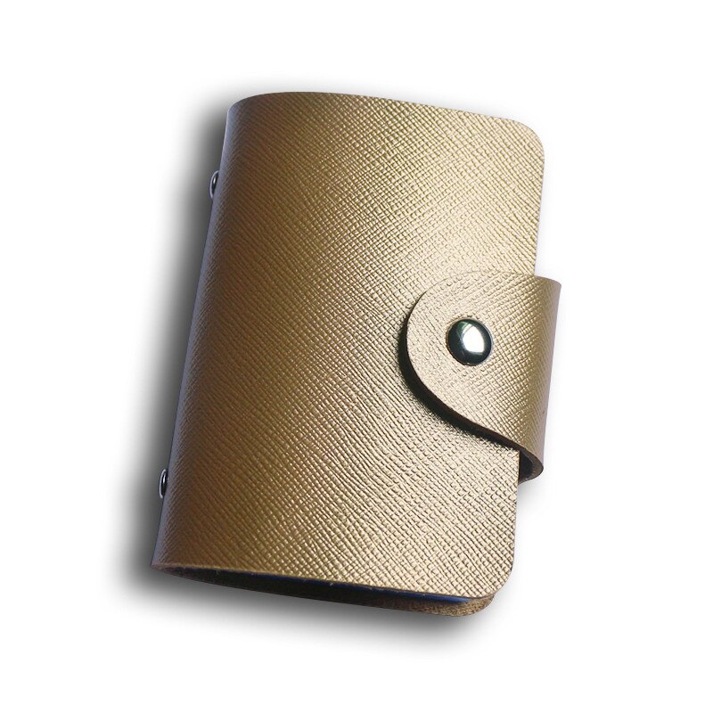 Porte-cartes de crédit 24 Bits, en PU, couleur unie, grande capacité, rangement, Clip, organisateur, étui pour identification, pochette: style 2 gold
