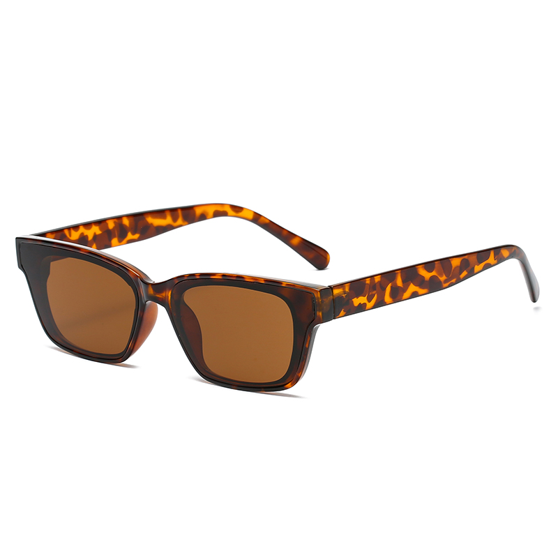 Gafas de sol rectangulares pequeñas Vintage para mujer, gafas de sol con montura negra cuadrada de viaje con de Retro a la para mujer UV400: Multicolor
