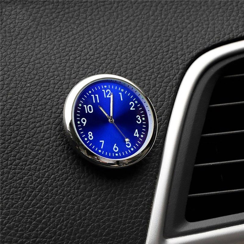 Reloj luminoso para coche, Mini automóvil, cronógrafo Digital interno, mecánico, de cuarzo, adorno automático, accesorios para coche,: Blue luminous