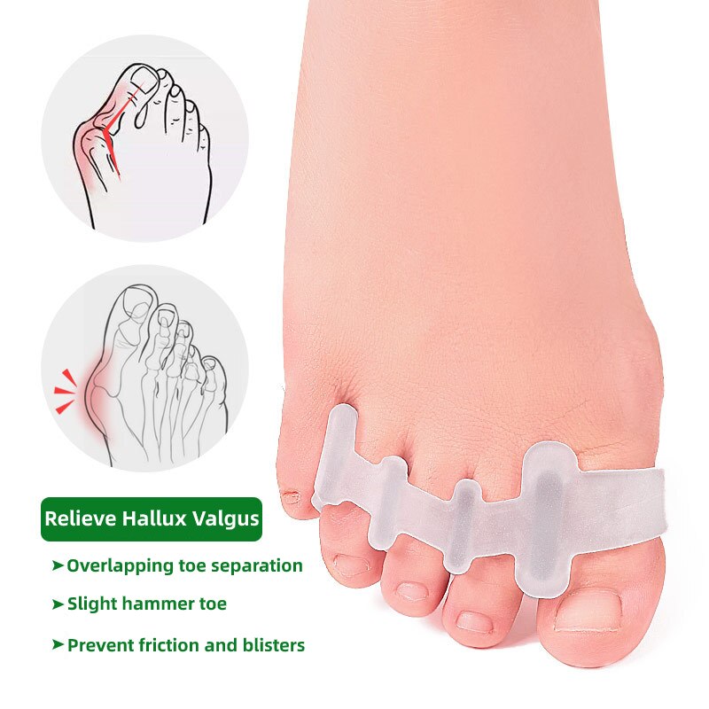 2 stk= 1 par hallux valgus knyster hammerbeskytter finger tå separator fodpleje glattejern corrector bursitis tommelfinger pedicure