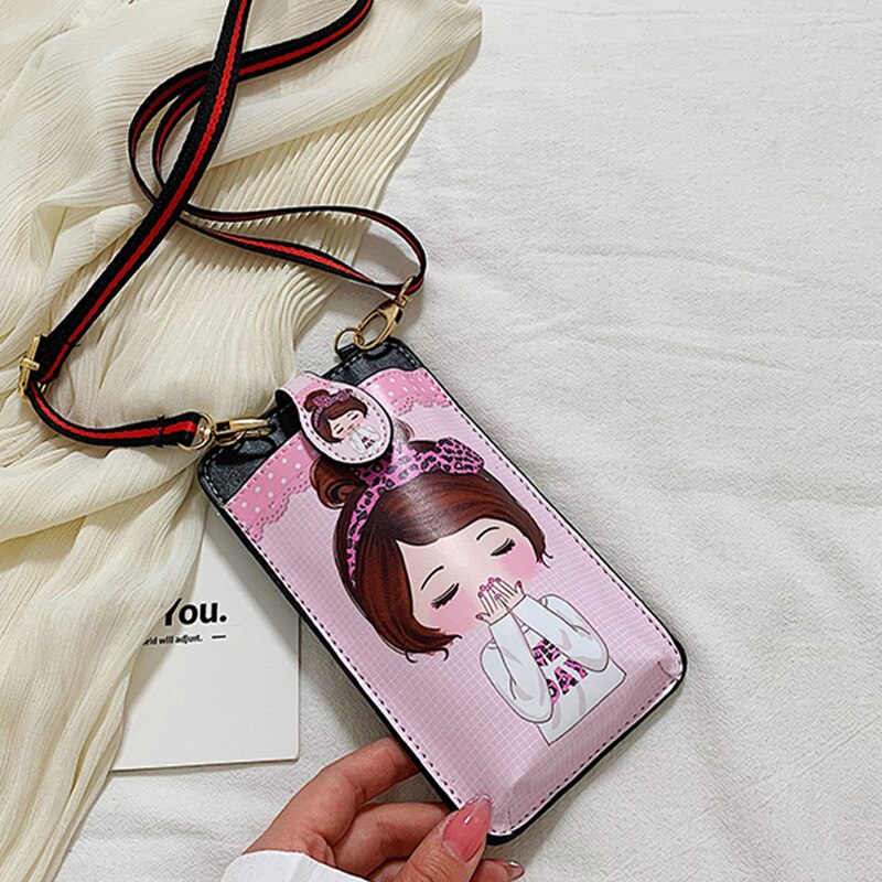 Donna Sacchetto Del Telefono mobile Della Borsa Della Moneta Delle Signore di sacchetto del telefono Croce di Spalla del Sacchetto Trasparente per Le Ragazze Carino Sacchetto Del Telefono Del Fumetto scoiattolo 742