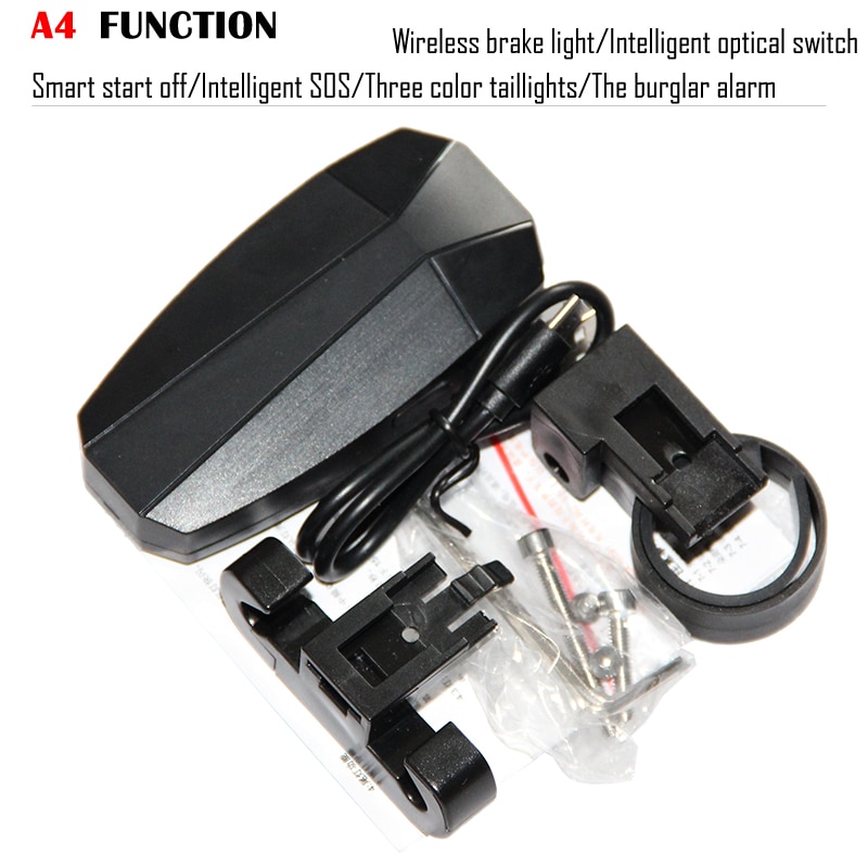 Bicycle Wireless Anti-theft Alarm Lock Bike Remote Control Rear Light Antusi Bell Cycling Safety Taillight Bicicletas Smart Lamp
