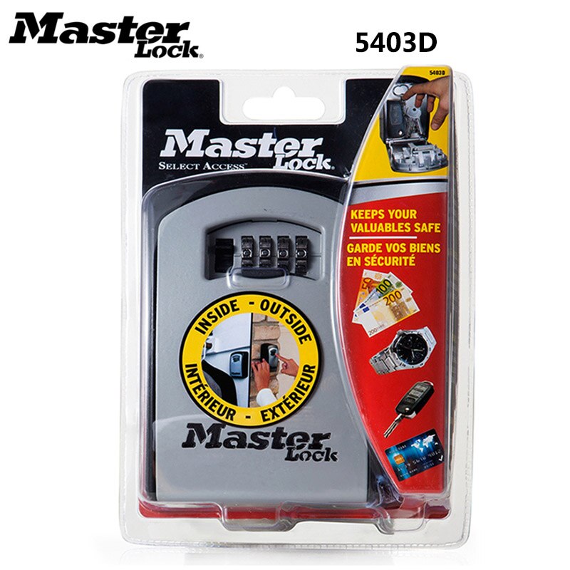 Master Lock Key Lock Box Wall Mounted Key Safe Box Weatherproof 4 Digit Combination Keys Storage Lock Boxes for Indoor Outdoor: 5403D