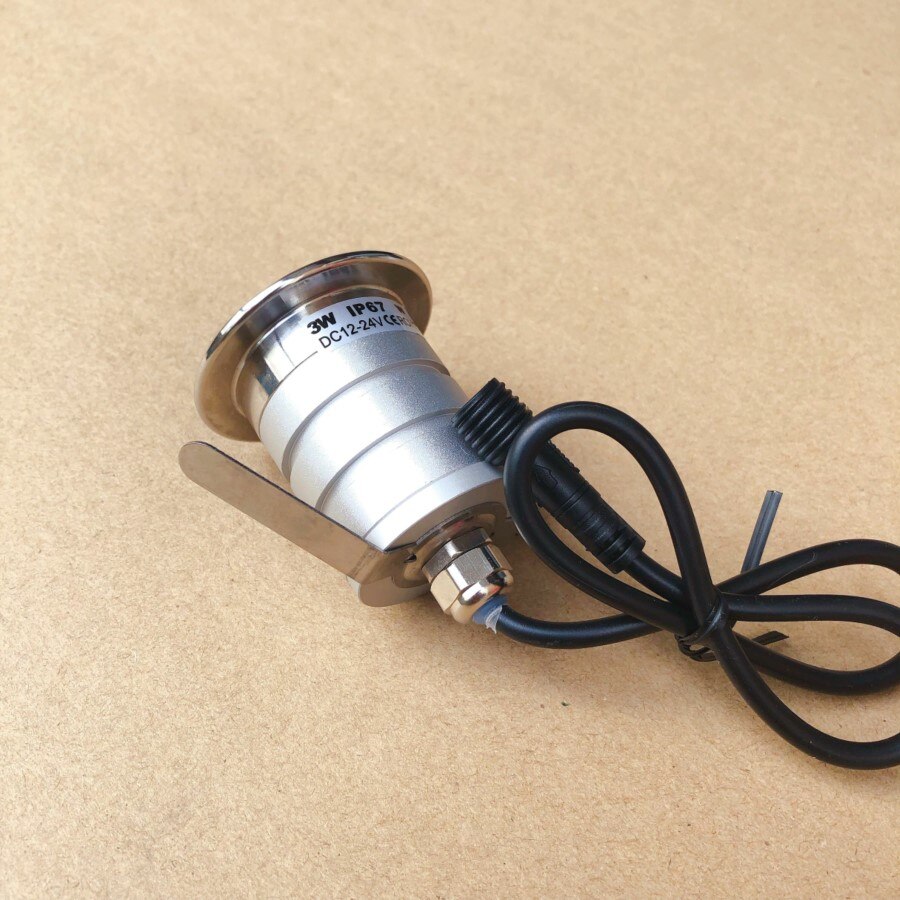 1 stk 3w ip67 12v led downlight cree utendørs gate underjordisk nedgravd belysning vanntett badstue båttrapp mini spot light ce