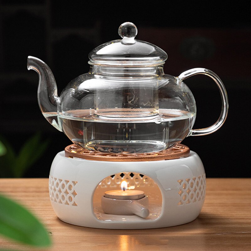 Scalda tè in ceramica teiera candela base riscaldante tè caffè scaldacqua stufa da tè portacandele accessori da tè