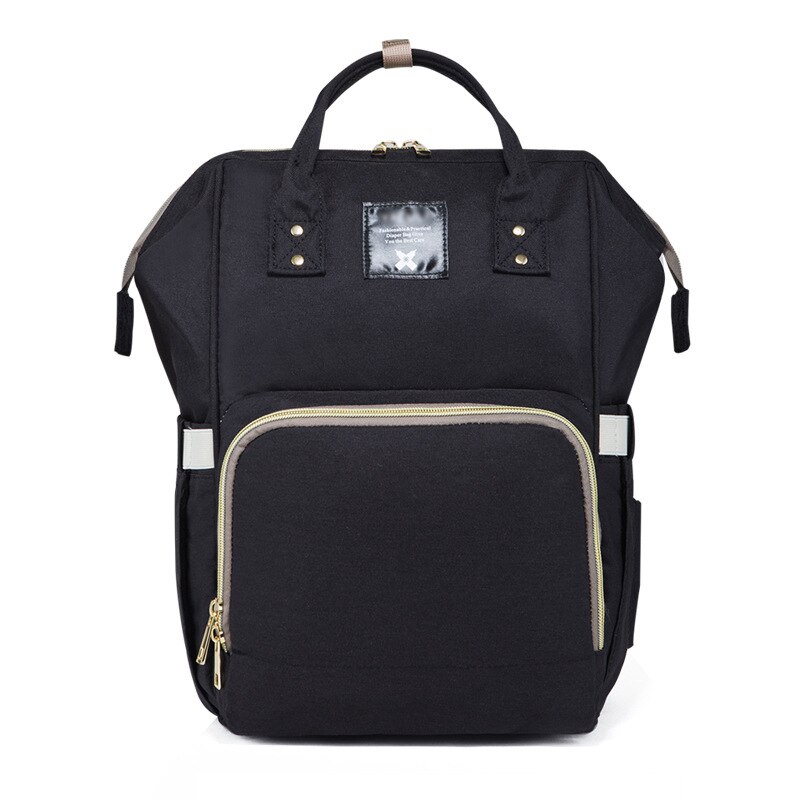 Style Diaper Bag Shoulder Multi-functional Large-Volume MOTHER'S Bag Mommy Bag Baoma Nursing Backpack Women's: Black