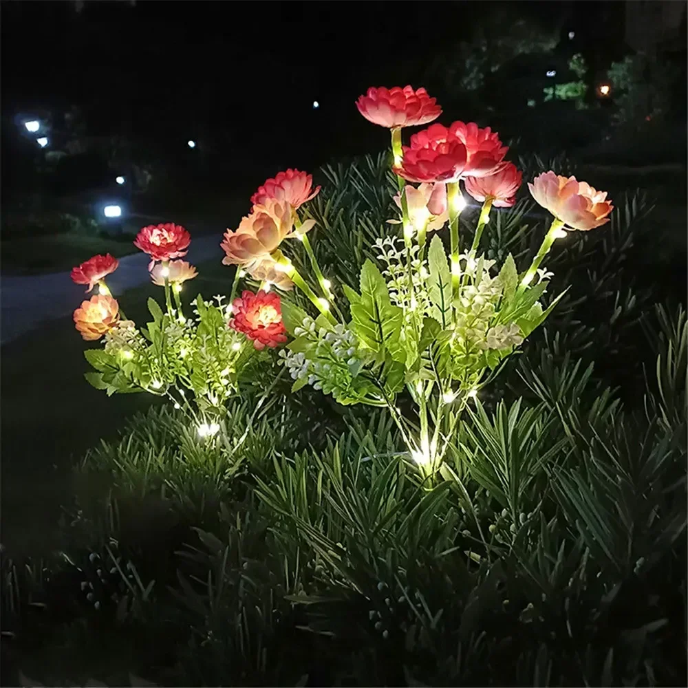 Außenbeleuchtung Weihnachten Solarleuchten Garten Schnee Lotusblume Rasenlampe für Hof Terrasse Blumenparty Lampe Hochzeit Muttertag